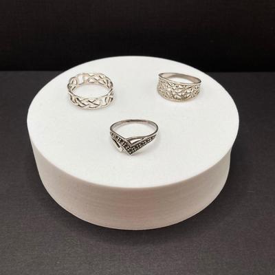 LOT 60: Collection of Three Sterling Silver Rings