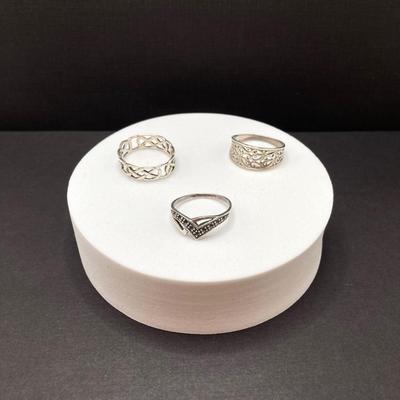 LOT 60: Collection of Three Sterling Silver Rings