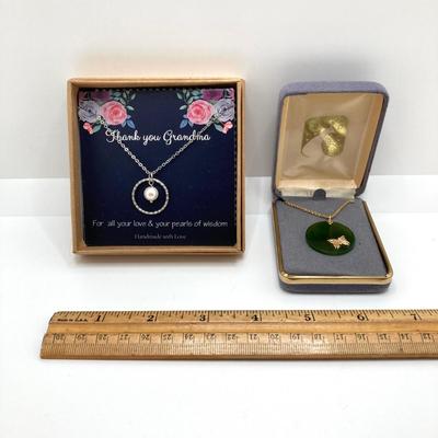 LOT 62: Vintage and Handmade Jewelry - Pendant Necklaces and Dangle Earrings