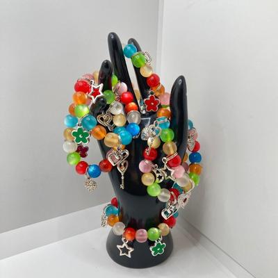 LOT 63: Large Collection of Hand Crafted Jewelry - Bracelets and Hair Jewelry