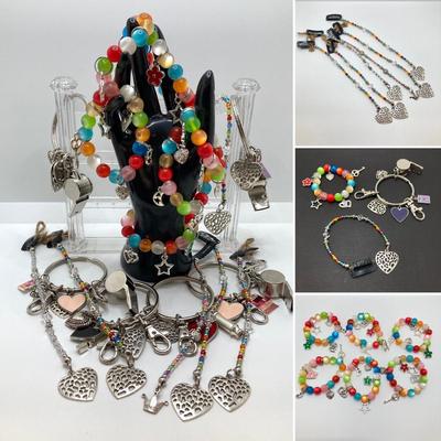 LOT 63: Large Collection of Hand Crafted Jewelry - Bracelets and Hair Jewelry
