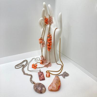 LOT 72: Collection of Vintage Necklaces - Monet, Polished Stone and More