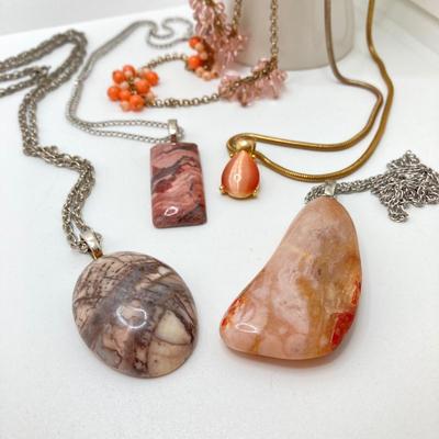LOT 72: Collection of Vintage Necklaces - Monet, Polished Stone and More