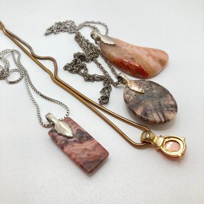 LOT 72: Collection of Vintage Necklaces - Monet, Polished Stone and More