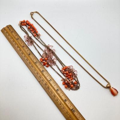 LOT 72: Collection of Vintage Necklaces - Monet, Polished Stone and More