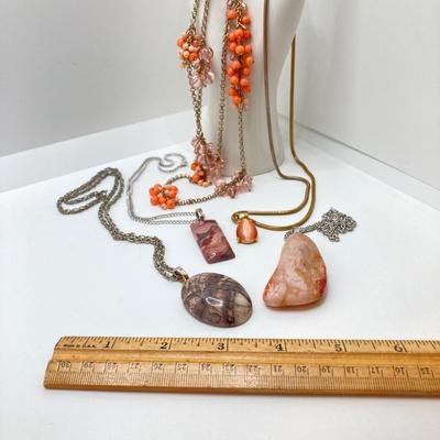 LOT 72: Collection of Vintage Necklaces - Monet, Polished Stone and More