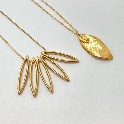 LOT 73: Collection of Vintage Gold Tone Pendant / Statement Necklaces