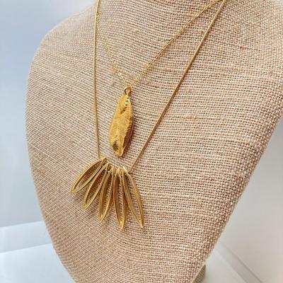 LOT 73: Collection of Vintage Gold Tone Pendant / Statement Necklaces