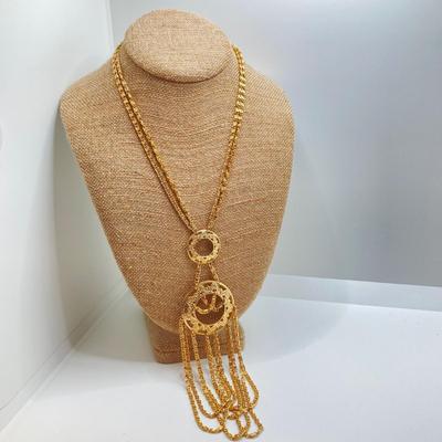 LOT 73: Collection of Vintage Gold Tone Pendant / Statement Necklaces