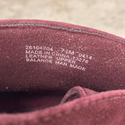 LOT 74: Burgundy Sporto (Holly) Sz 7.5M and Clarks Suede Wedge Ankle Boots Sz 7.5M