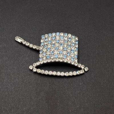 LOT 79: Rhinestone Collection - Necklace, Earrings, Magician Hat and Brooches / Pins