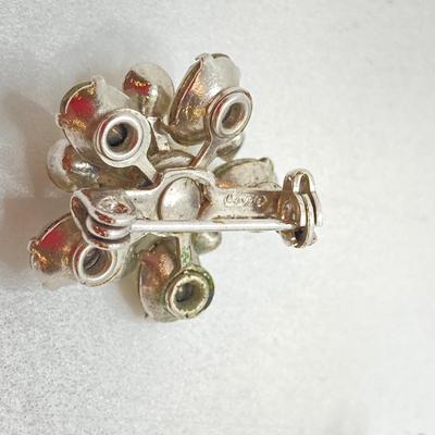 LOT 80: Vintage Brooch / Pin Collection - Silver Tone, Coro, Rhinestone and More