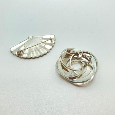 LOT 80: Vintage Brooch / Pin Collection - Silver Tone, Coro, Rhinestone and More