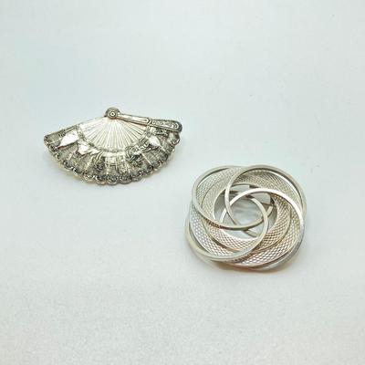 LOT 80: Vintage Brooch / Pin Collection - Silver Tone, Coro, Rhinestone and More