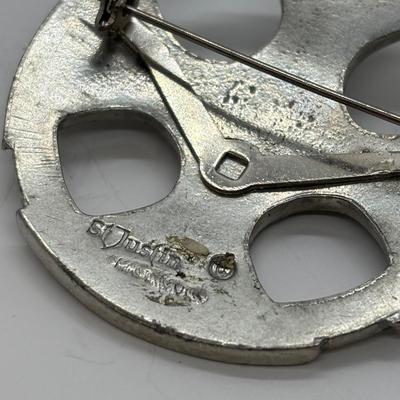 LOT 83: Camelian & Silver Bead Necklace 16" w/925 Clasp, SI Justin Celtic Brooch & Pierced Earrings