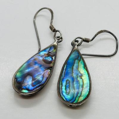 LOT 87: Sterling Silver (925) Star Fich Brooch along w/Sterling Silver (925) Filigree & Abalone Teardrop Earrings