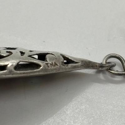 LOT 87: Sterling Silver (925) Star Fich Brooch along w/Sterling Silver (925) Filigree & Abalone Teardrop Earrings