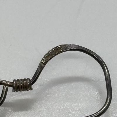 LOT 87: Sterling Silver (925) Star Fich Brooch along w/Sterling Silver (925) Filigree & Abalone Teardrop Earrings