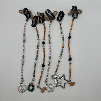 LOT 88: Fun Handcrafted Beaded Hair Clips w/Charms for All Occasions