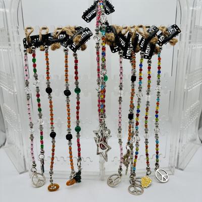 LOT 88: Fun Handcrafted Beaded Hair Clips w/Charms for All Occasions