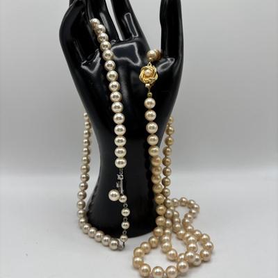 LOT 92: Faux Pearl Collection including Marvella w 1/20th 12k GF Clasp, Talbots, Seed Pearl Chokers & More
