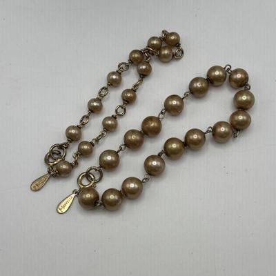 LOT 92: Faux Pearl Collection including Marvella w 1/20th 12k GF Clasp, Talbots, Seed Pearl Chokers & More