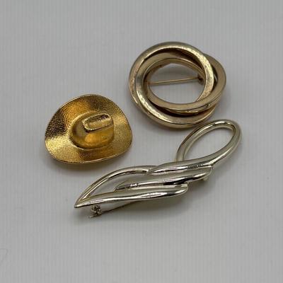 LOT 94: Vintage Gold Tone Brooch Collection- Anne Klein, AJC and more