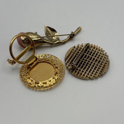 LOT 94: Vintage Gold Tone Brooch Collection- Anne Klein, AJC and more