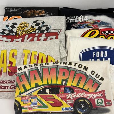 LOT 104: Vintage NASCAR T-Shirts in Various Sizes