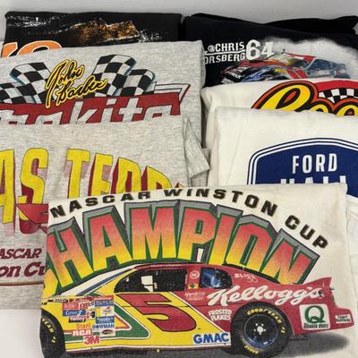 LOT 104: Vintage NASCAR T-Shirts in Various Sizes