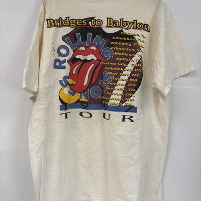 LOT 107: Vintage Rolling Stones Bridge to Babylon 1997 Tour T-Shirt (XL)