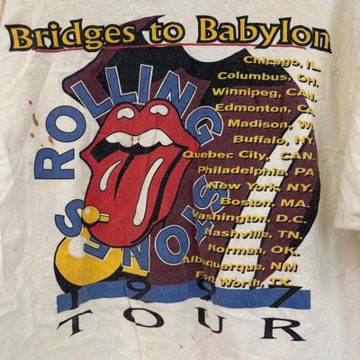 LOT 107: Vintage Rolling Stones Bridge to Babylon 1997 Tour T-Shirt (XL)