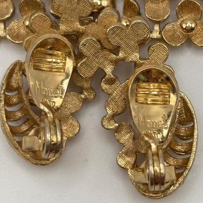 LOT 110: Vintage Gold Tone Monet Fashion Jewelry Collection