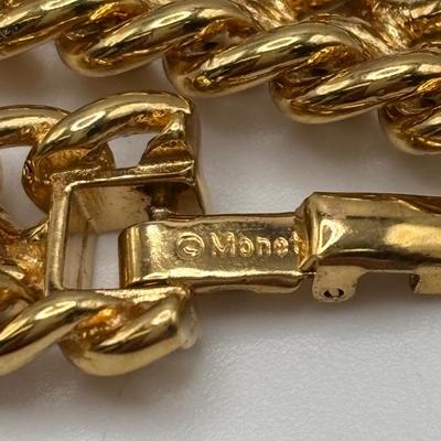 LOT 110: Vintage Gold Tone Monet Fashion Jewelry Collection