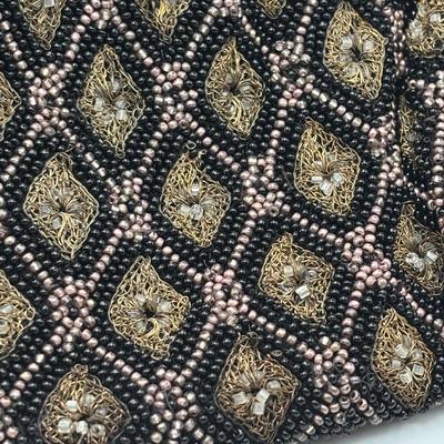 LOT. 112: Gorgeous Antique Black & Gold Beaded Evening Purse, Triple Strand Faux Pearl & Crystal Necklaces & More