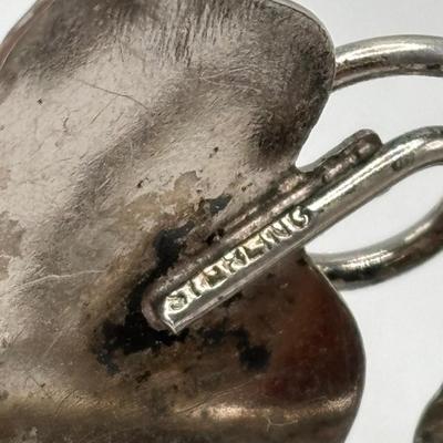 LOT 114: Sterling Silver (925) Plumeria Flower Necklace & Floral Brooch