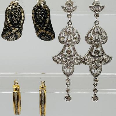 LOT 115: Sterling Silver Earrings & More