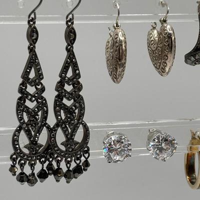 LOT 115: Sterling Silver Earrings & More