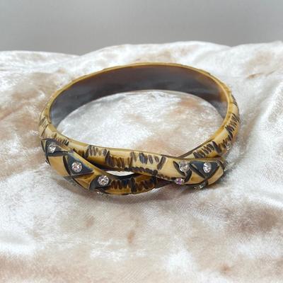 LOT 136: Vintage Jewelry - Double-headed Serpent Bracelet, Cubic Zirconia Tennis Bracelet / Earrings, Secret Compartment Key Chain,...