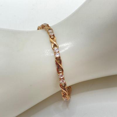 LOT 136: Vintage Jewelry - Double-headed Serpent Bracelet, Cubic Zirconia Tennis Bracelet / Earrings, Secret Compartment Key Chain,...