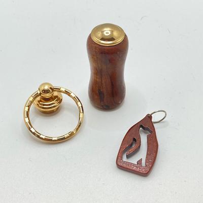 LOT 136: Vintage Jewelry - Double-headed Serpent Bracelet, Cubic Zirconia Tennis Bracelet / Earrings, Secret Compartment Key Chain,...