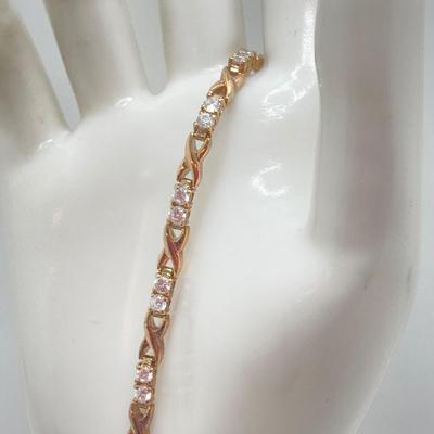 LOT 136: Vintage Jewelry - Double-headed Serpent Bracelet, Cubic Zirconia Tennis Bracelet / Earrings, Secret Compartment Key Chain,...