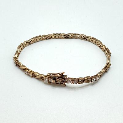 LOT 136: Vintage Jewelry - Double-headed Serpent Bracelet, Cubic Zirconia Tennis Bracelet / Earrings, Secret Compartment Key Chain,...