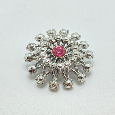 LOT 138: Eye Catching Silver Tone Brooch / Pin Collection - Monet and Rhinestone