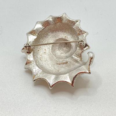 LOT 138: Eye Catching Silver Tone Brooch / Pin Collection - Monet and Rhinestone