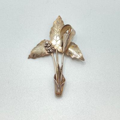 LOT 140: Unique Find - Jack and the Pulpit Sterling Silver Brooch Pin