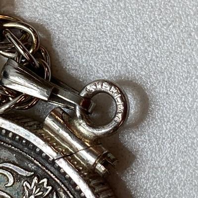 LOT 141: Vintage Pendant Necklace with British India 1862 One Rupee Silver Coin Featuring Queen Victoria