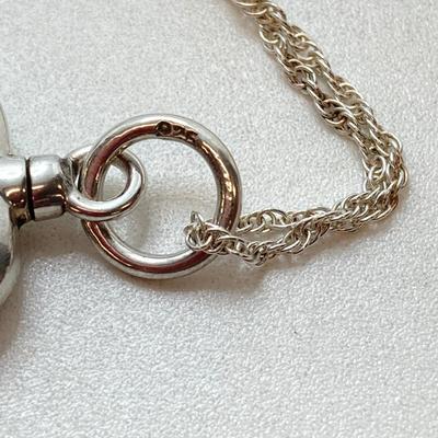 LOT 142: Sterling Silver Heart Shaped Monogrammed "Butterball" Pendant Urn Necklace and Silver Tone Pegusus Pendant with...