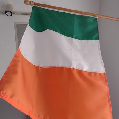 Irish Flag with Wooden Pole