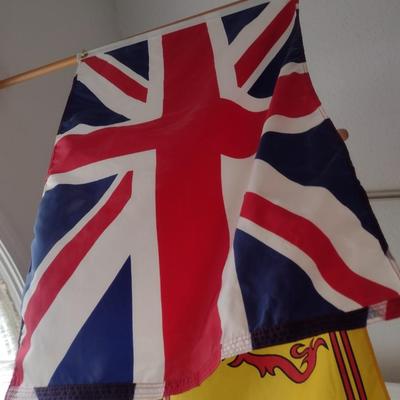 British Flag with Wooden Pole